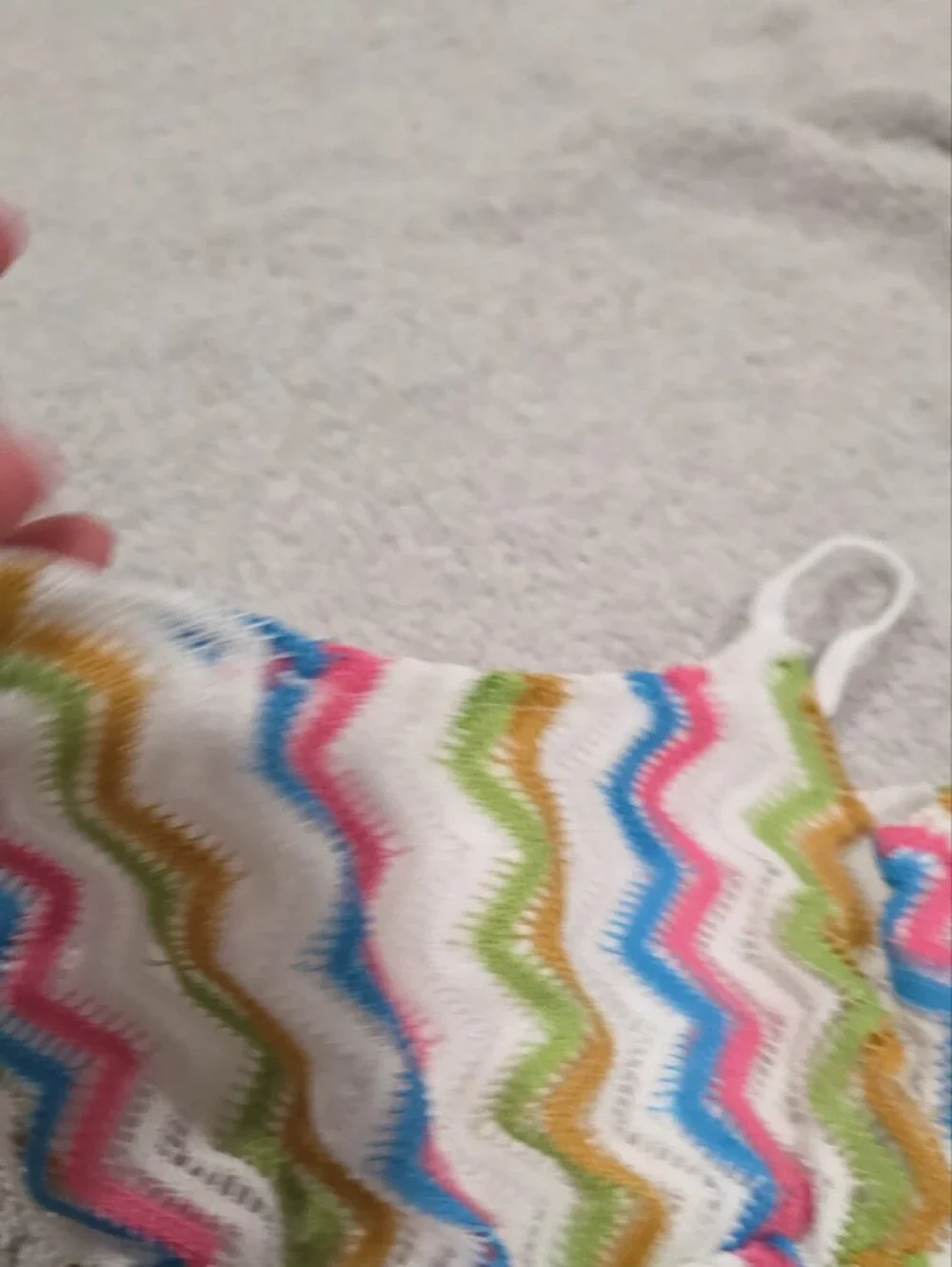 Girls White Multicolor Zigzag Sundress